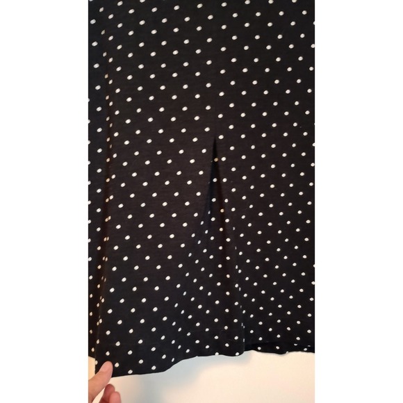 J.Jill Black Polka Dot Swing Top Medium 3/4 Sleeve A-Line Cotton Modal NWT Chic - Picture 2 of 9